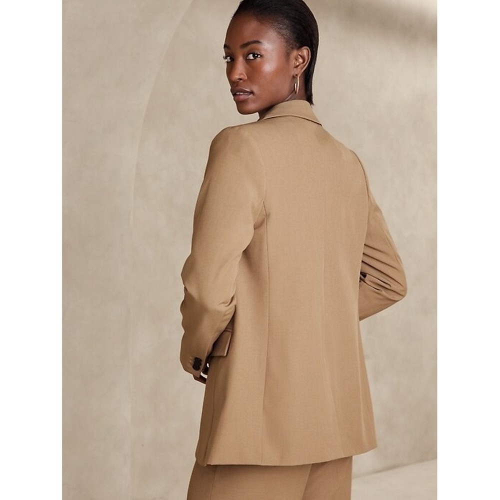 Banana Republic Sculpted Stretch Blazer 12 Afternoon Latte Professional Minimal - Picture 3 of 16